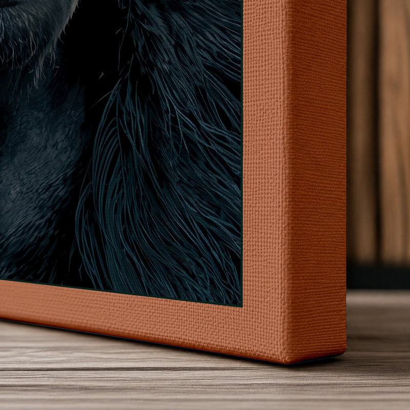 Dignified Gorilla Portrait Modern - Wrapped Canvas, 18x12 - 45.7 x 30.5 cm, Terracotta Border