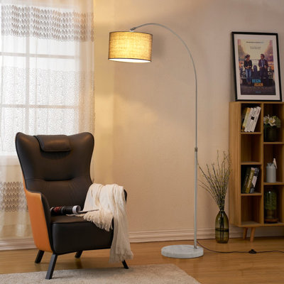 186cm Silver Arched Floor Lamp