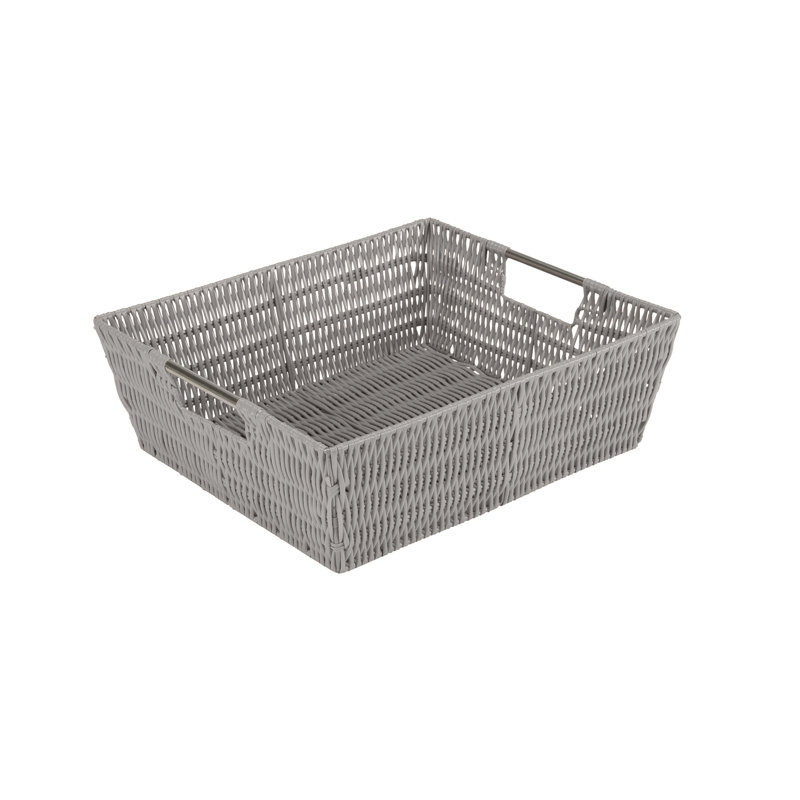 Simplify Plastic Box, Light Gray, 5" H x 13" W x 15" D