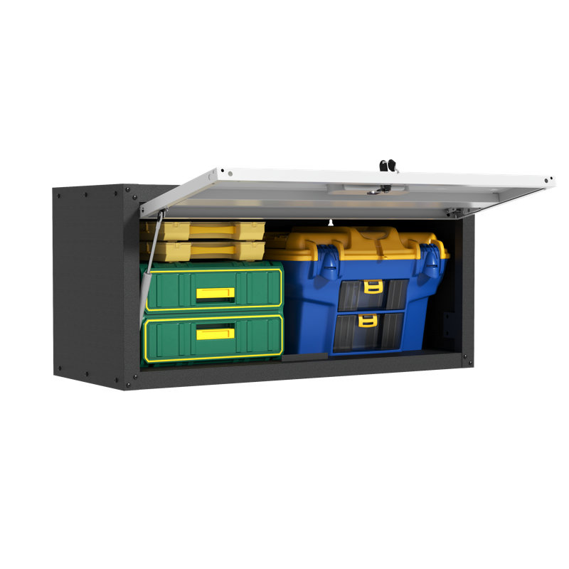 Makeace Lockable Metal Wall Storage Cabinet, Heavy-Duty Steel with Gas-Assisted Doors for Garage, Kitchen, Warehouse & Office
