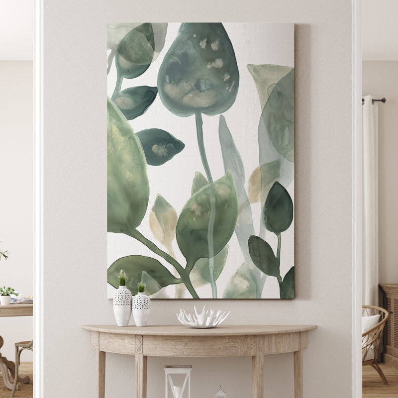 " Water Leaves I ", 36" H  x 24" W x	 1" D