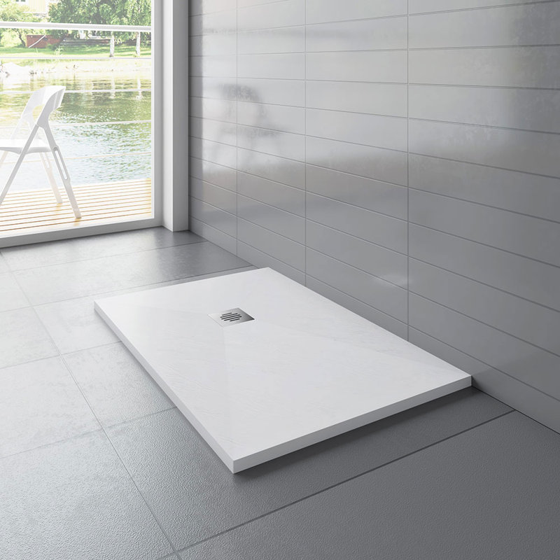 Thekla W 30mm D Rectangular Shower Tray, 80cm H x 100cm W x 3cm D