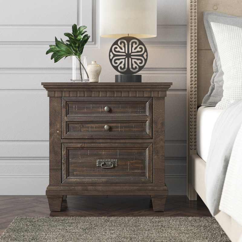 Kristel 29'' W Solid Wood Nightstand
