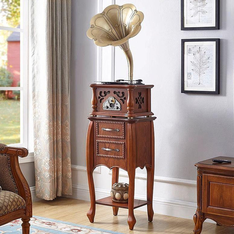 Brown+Gold Free Form Solid Wood+Copper Media Players