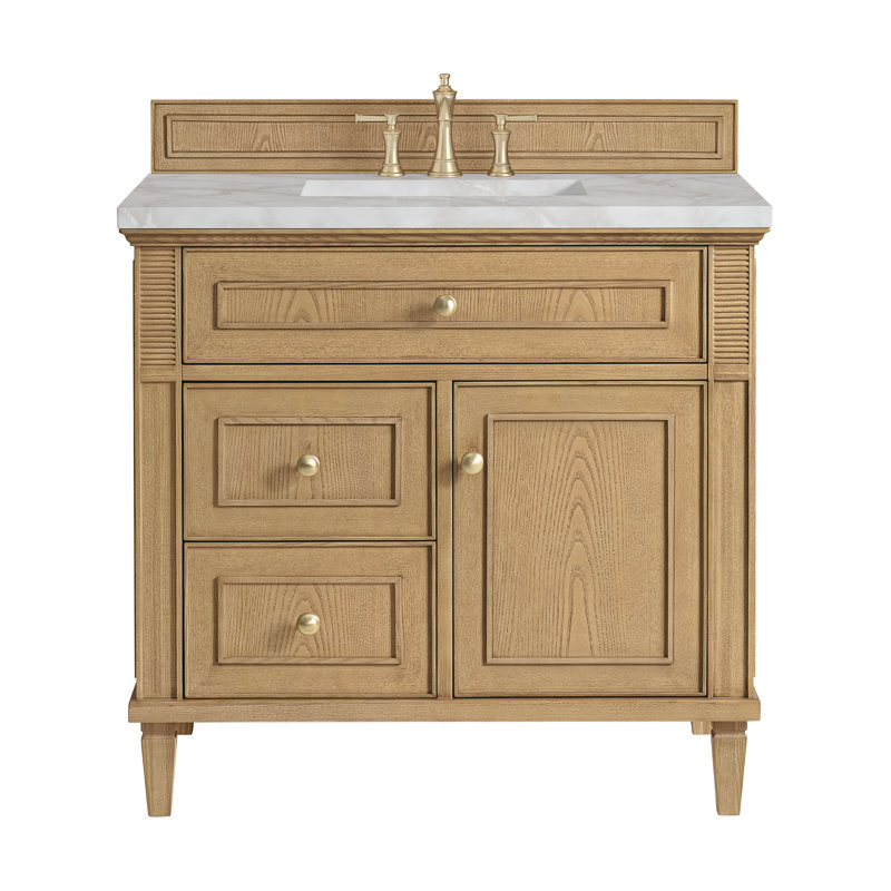 Lorelai 36'' W Single Vanity, Light Natural Oak, Victorian Silver, 8" Widespread