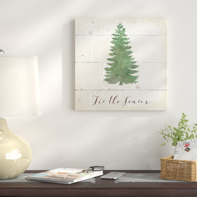 Tis The Season Pine - Print, 16" H x 16" W x 1.5" D, Wrapped Canvas