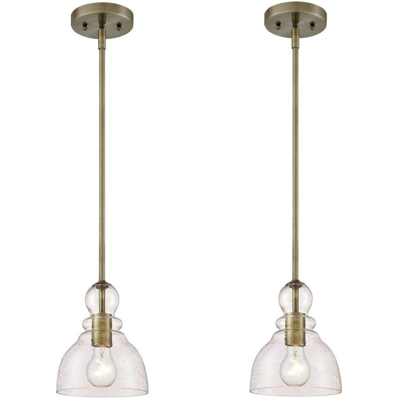 Luminaire suspendu à 2 lumières Athanas, Laiton