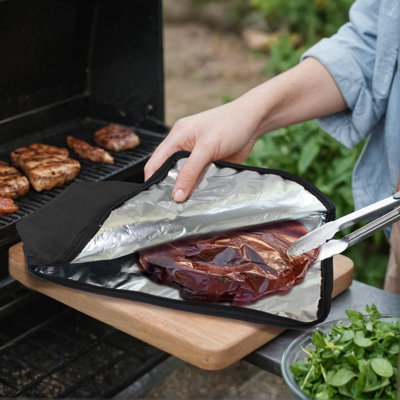 Couverture pour viande de repos Bbq, sac de repos à 5 couches pour la conservation de l'humidité et la cuisson uniforme, conception à large ouverture avec poignée, 21 po, noir