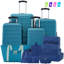 Valise Hardshell 4 pièces + valise à roulettes avec verrou TSA - Bagages légers de 16 po + 20 po + 24 po + 28 po