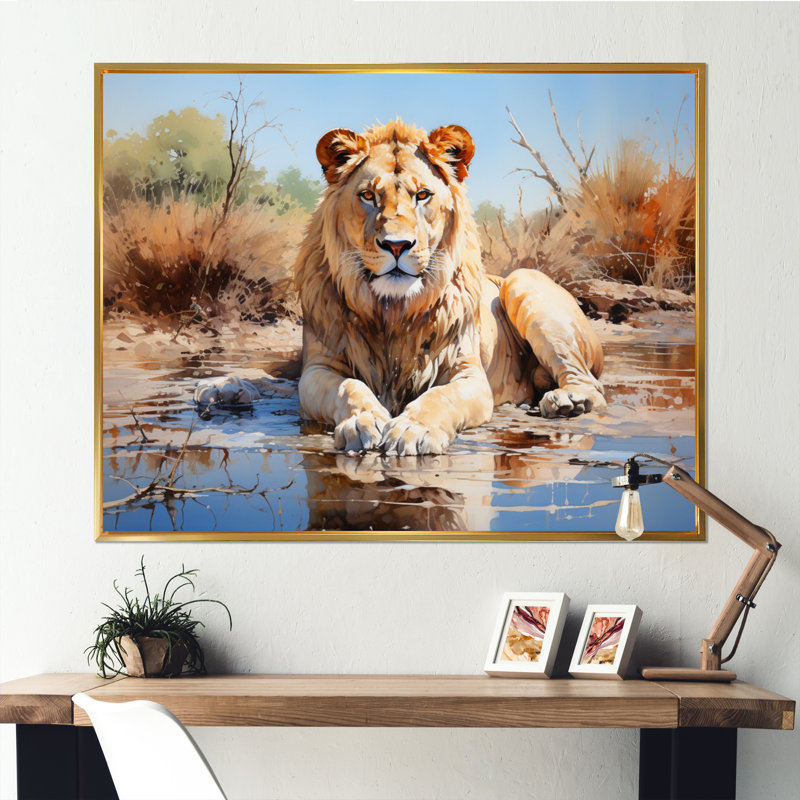" Okavango Harmony Create ", Gold Floater Framed, 24" H x 32" W x 1" D