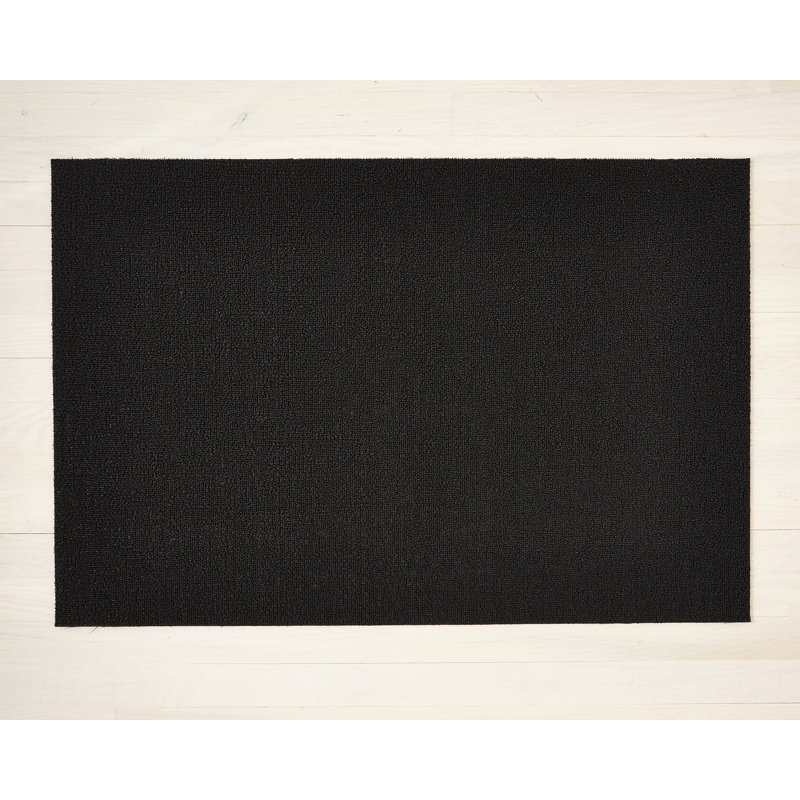 Indoor / Outdoor Doormat, Black, 0.6cm H x 46cm W x 71cm L