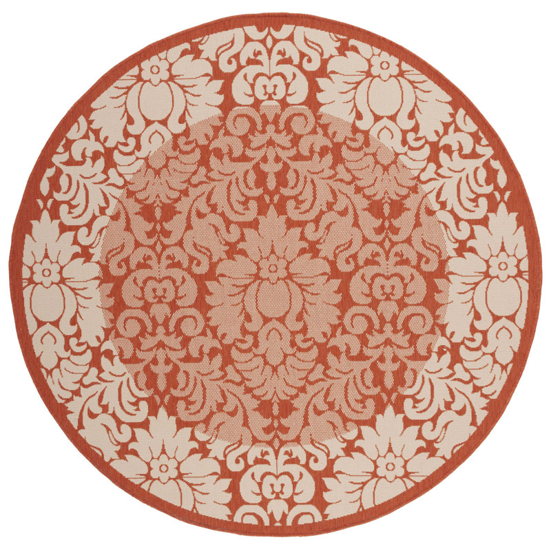 Tapis en terre cuite / naturel Davonia, Rond 6 pi 7 po