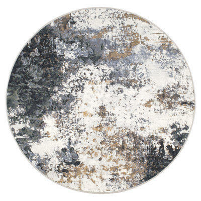 Round Aneiyah Abstract Flat Weave Area Rug