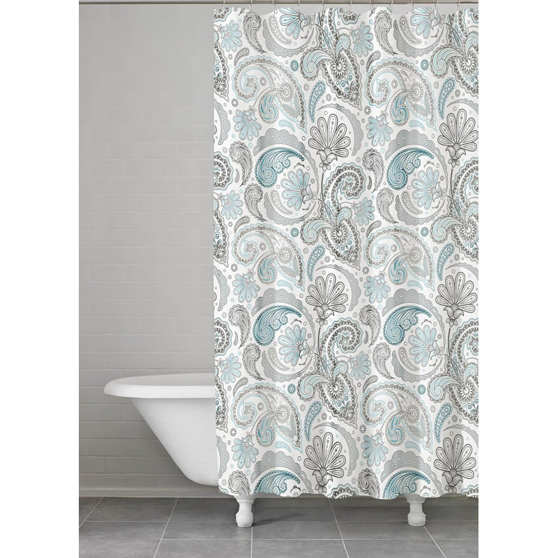 Rideau de douche 100% coton à motif cachemire