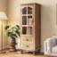 Armoire étroite 54,53 po en bois rustique avec 2 tiroirs-62656863