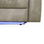 Ensemble de canapé modulaire inclinable 3 pièces en similicuir gris respirant avec canapé, coin, causeuse, console de rangement, porte-gobelets, ports USB et éclairage à DEL-652875715-652875713