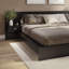 Chambre à coucher moderne Kaphan - Lit plateforme avec tête de lit et tables de chevet (2) - Assemblage facile, aucun sommier requis-60439310-60439311