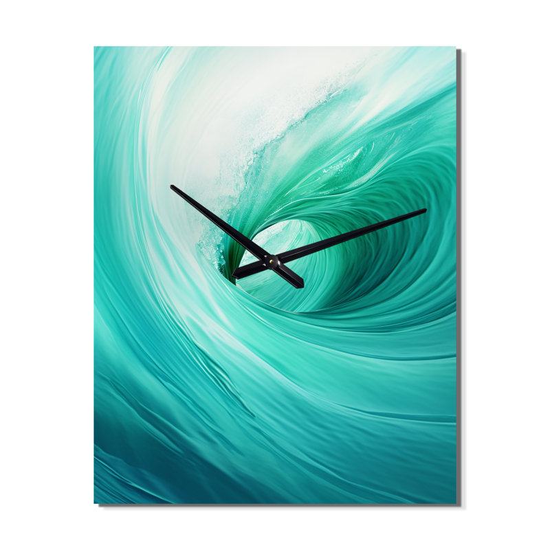 Horloge murale spirale turquoise, Grand
