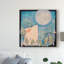 « lapin et lune », art sur toile-36205149