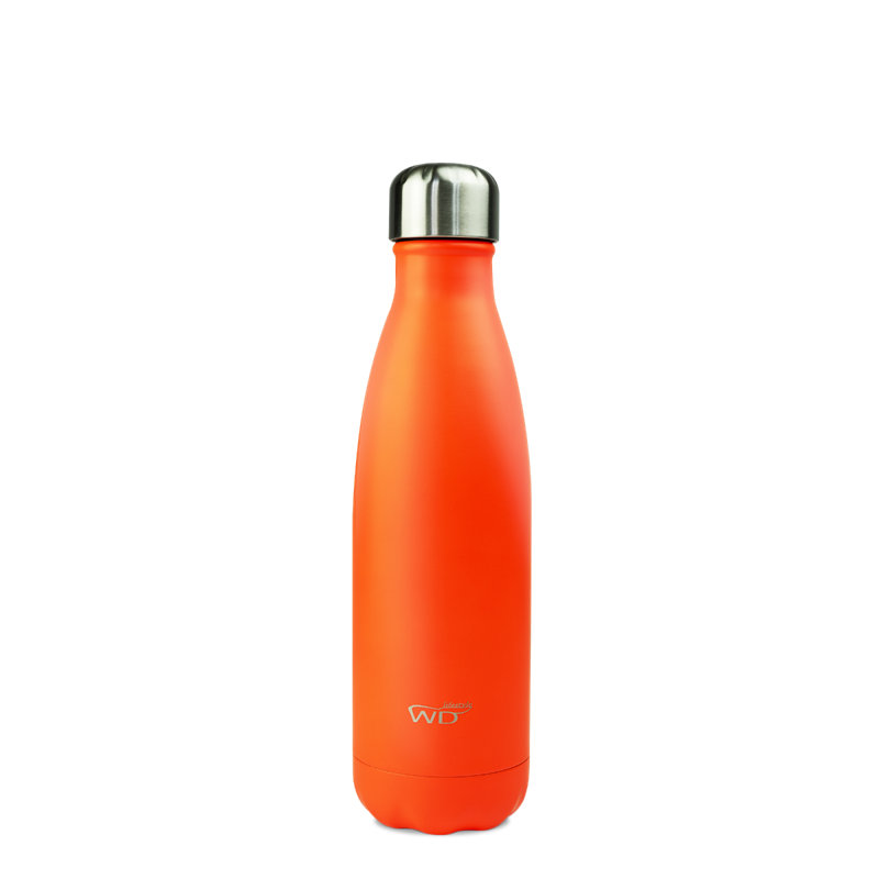16,9 oz. WD Lifestyle Bouteille d'eau isolée en acier inoxydable, Orange fluorescent