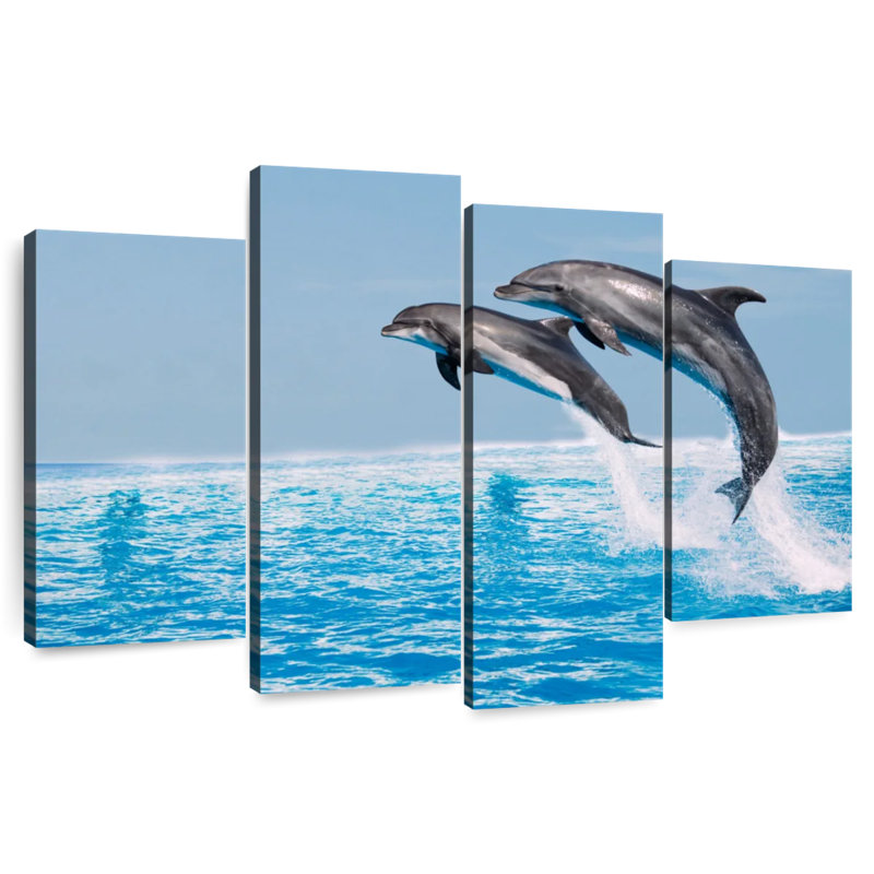 Brampt Two Leaping Dolphins, 18" H x 30" W