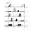Bibliothèque industrielle à 5 niveaux, structure en métal et panneau de fibres à densité moyenne, tablette ouverte pour le rangement et la présentation du bureau personnel
