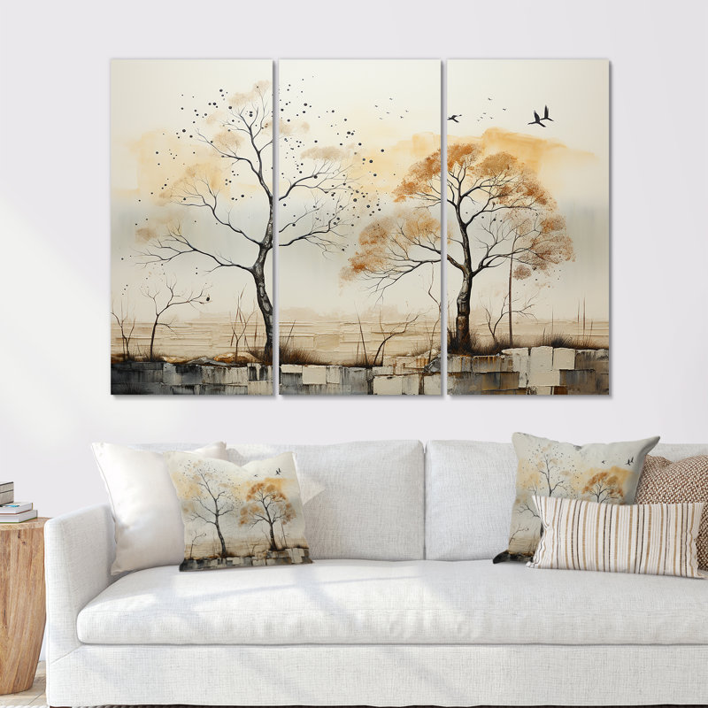 Earthy Tones Majestic Baobab Tree I - Ensemble de décoration murale arbre baobab, H 28 po x l 36 po x P 1 po
