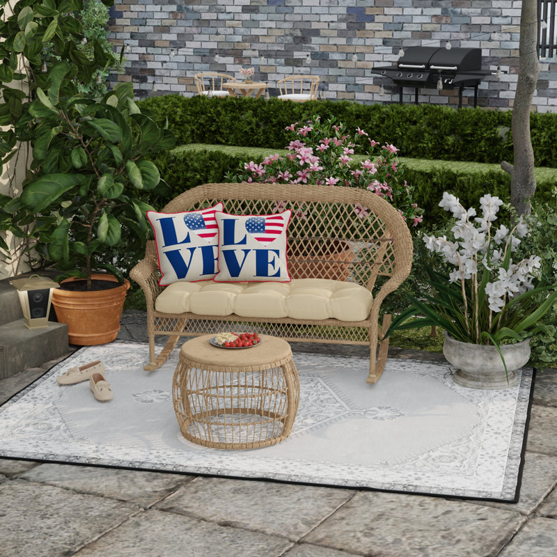 18" x 18" Outdoor Throw Pillow with Welt, Land of Free Truck