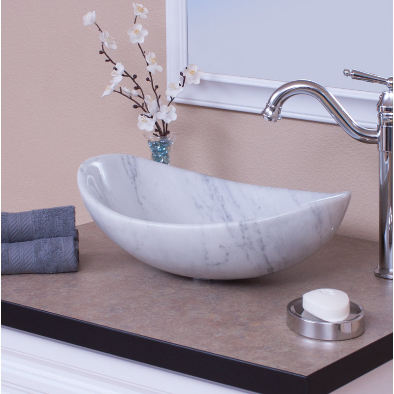 Novatto 12'' White Stone Oval Bathroom Sink