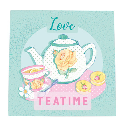 Love Teatime Ceramic Picture Tile Wall Décor