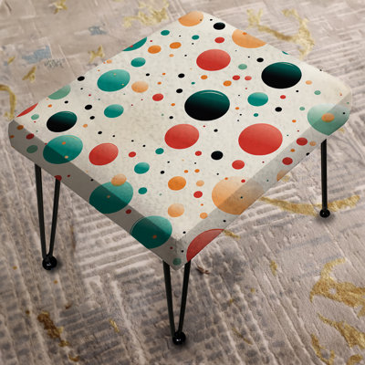 Retro Revival Polka Dots Pattern - Polka Dots Rectangle Ottoman
