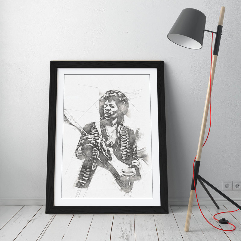 Elvis Presley - Single Picture Frame Print on Canvas, Black Framed, 89cm H x 64cm W x 2cm D