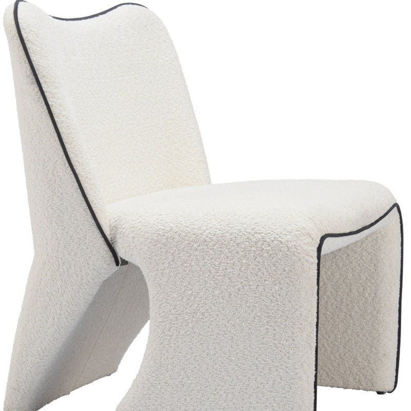 Chaise d'appoint 29 po ivoire et rembourrée