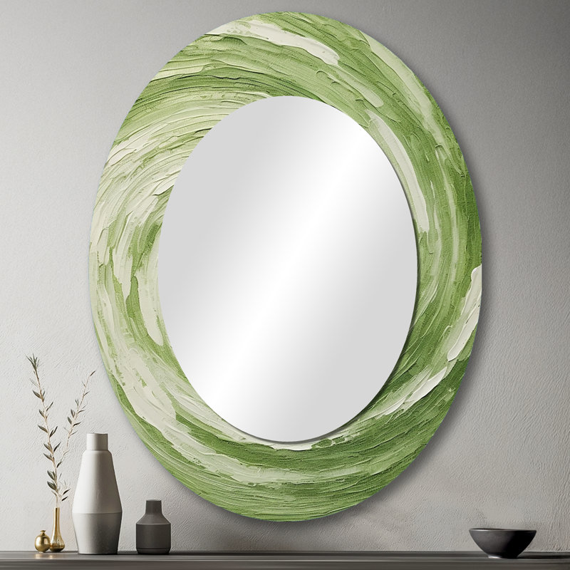Miroir mural vert Serene Spiral Dreams III, 43 po x 33 po