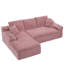 Canapé modulaire rembourré en mousse à compression 98,4 po avec méridienne et poche latérale-97042053