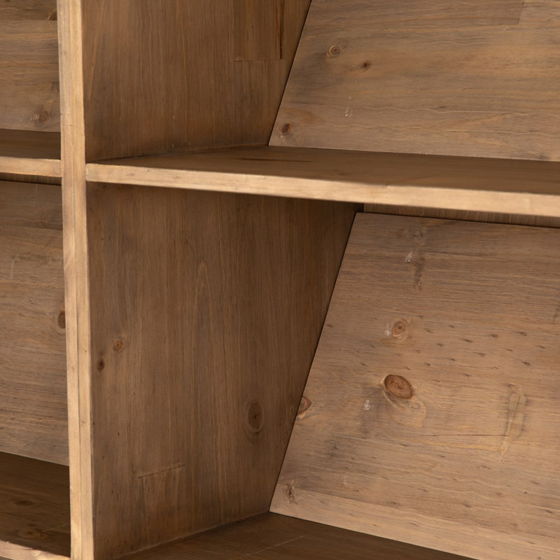 Bane Solid Wood Bookcase, Smoked Pine
