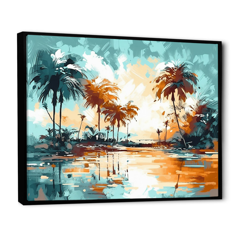 Blue Coastal Bohemia I - Imprimé, H 12 po x l 20 po x P 1 po, Cadre flottant noir