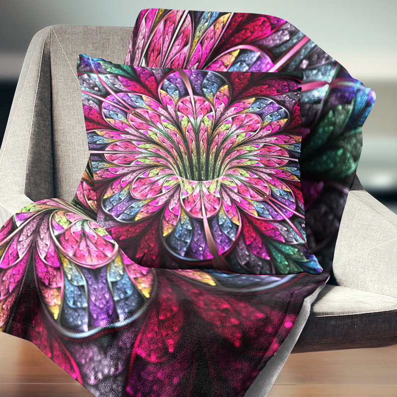 Coussin floral à fleurs colorées, 16 po x 1 po, Coussin décoratif