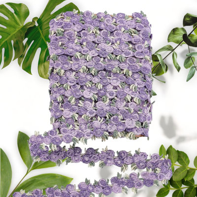 Purple Flower Lace Trim 5 Yards