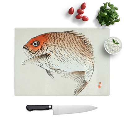 Tempered Glass Seabream Fish by Kono Bairei Chopping Board