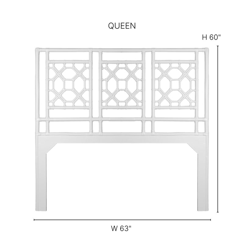 Rattan Open-Frame Headboard, Queen, Evergreen