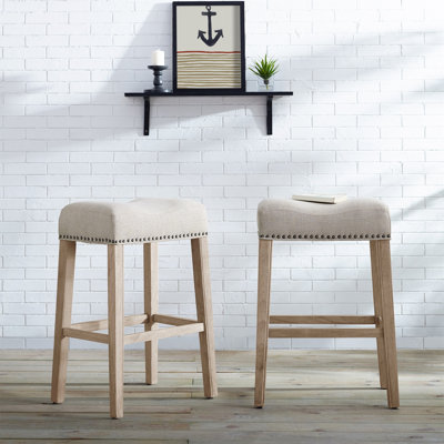 Backless Saddle Seat Bar Stools Set Of 2
