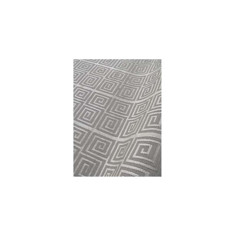 Greek Key Geometric Area Rug in Blue, Silver, Rectangle 12' x 15'