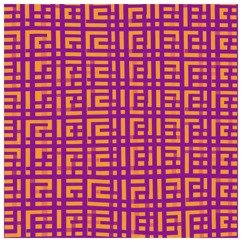 Toile orange mauve mauve tendue avec châssis, 16 po x 20 po
