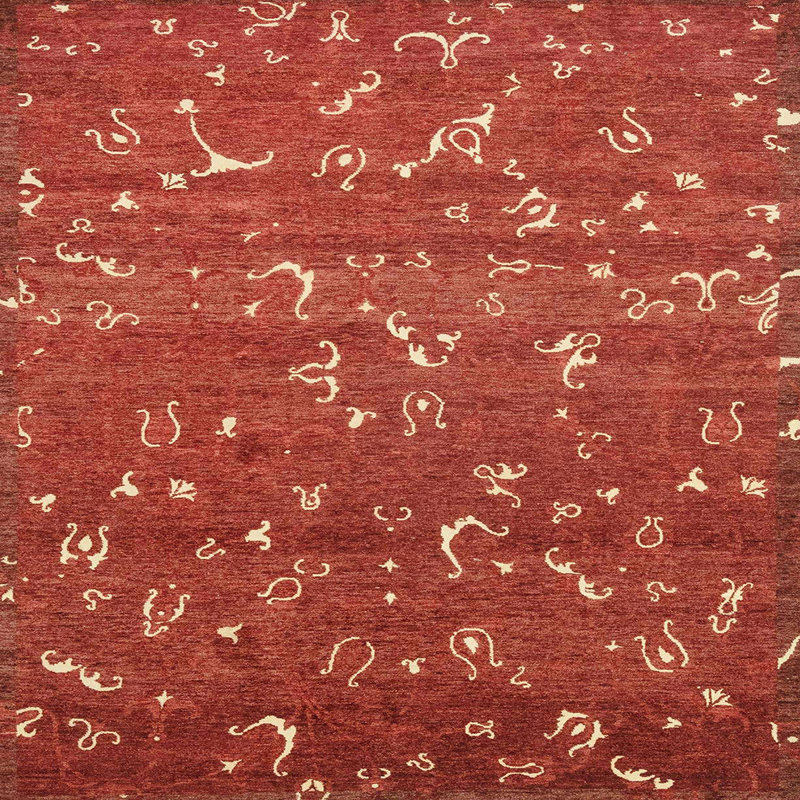 Tapis abstrait à motif abstrait moderne 4109, Carré 7 pi