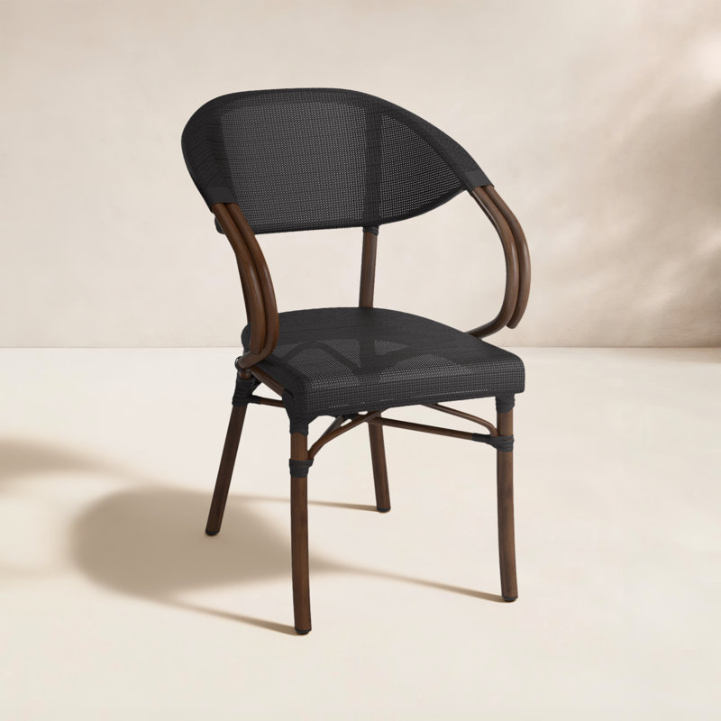 Chaise avec accoudoirs empilable en métal Abode Genovese