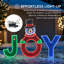 Sunjoy 48 pouces de Noël joyeux bonhomme de neige illuminé, ensemble de décorations de père Noël en forme de guirlande en plein air 
