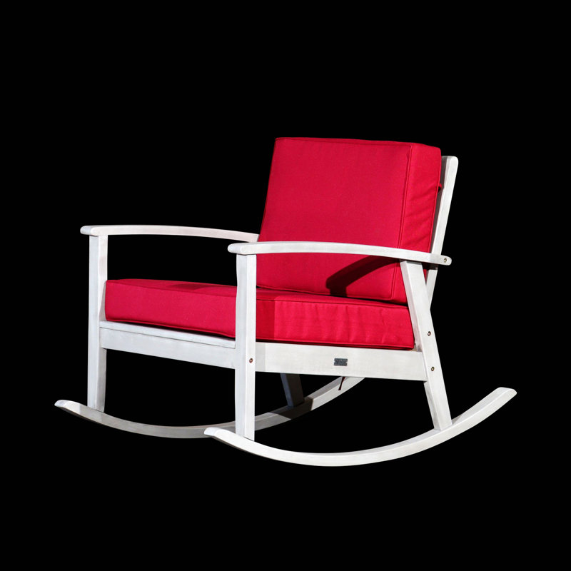 Chaise berçante en bois massif Ingibergur, Bourgogne, Argent