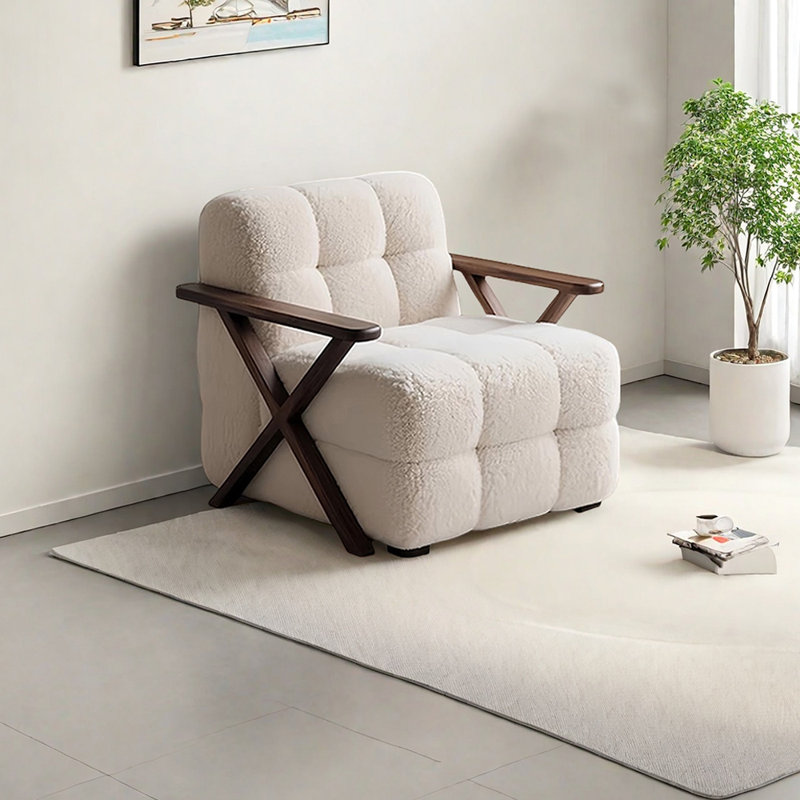 Fauteuil de loisir luxueux en molleton léger