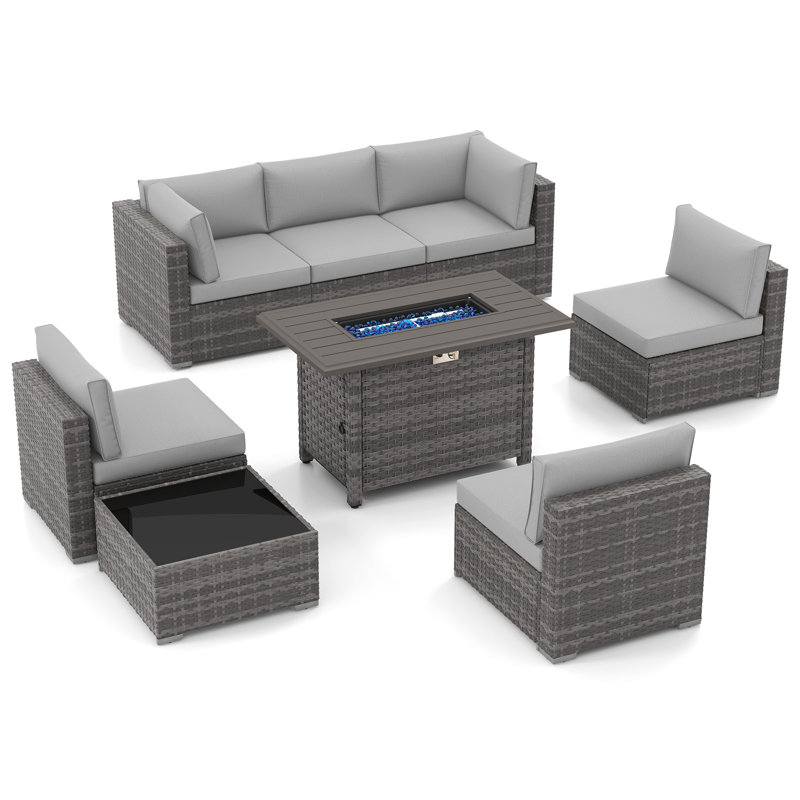 Ensemble de conversation avec coussins Azlyn, gris, Non, Gris